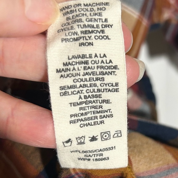 Woolrich Men's Size Large Button Up Shirt Brown Plaid Short Sleeve 100% Cotton - Picture 5 of 11